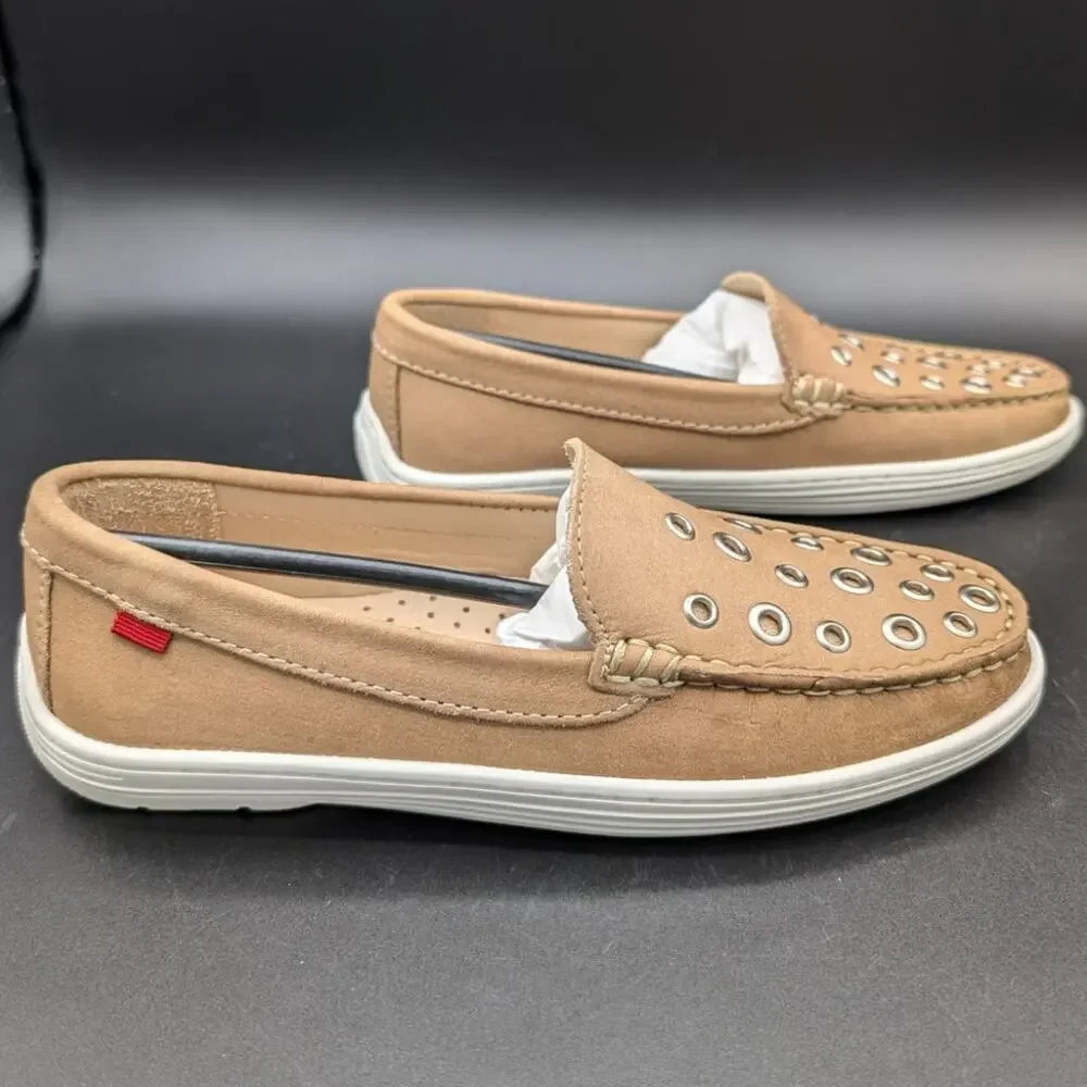 Marc Joseph Loafers Youth 2.5 Kid Brown Leather Slip On Shoes Grommets Mott St